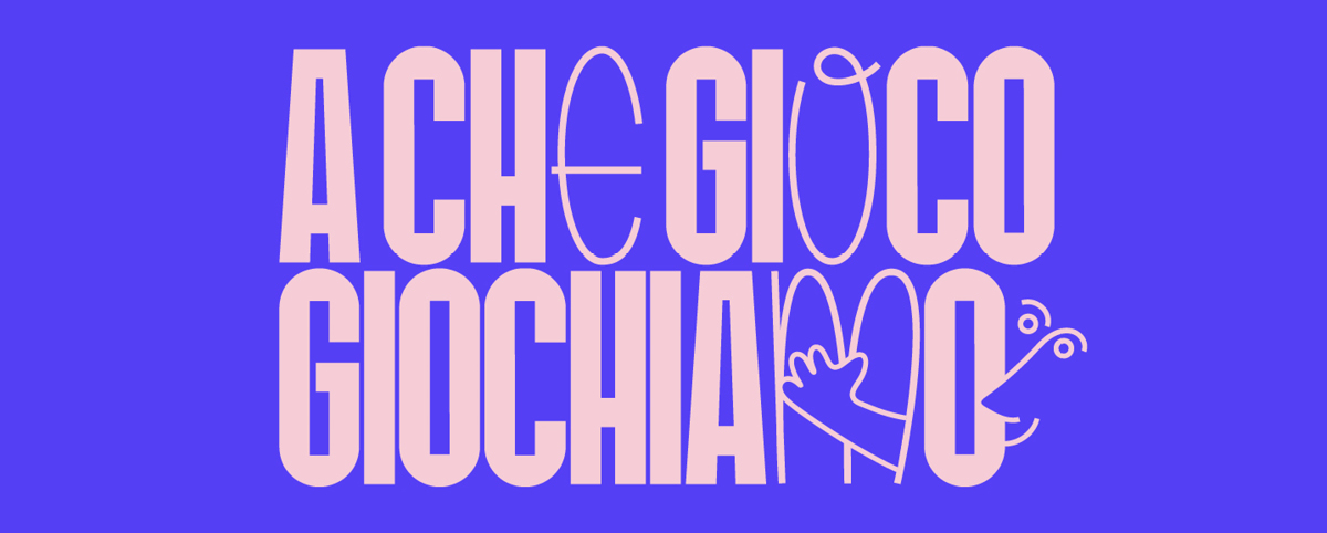 su fondo viola scritta chiara A che gioco giochiamo