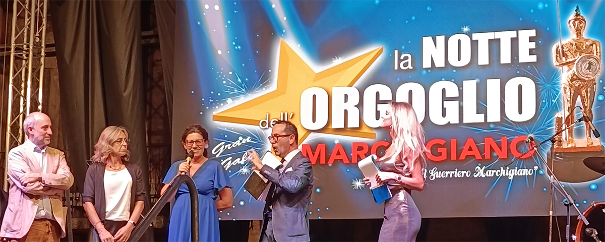 sul palco ritiriamo la statuetta Il Guerriero Marchigiano 2026